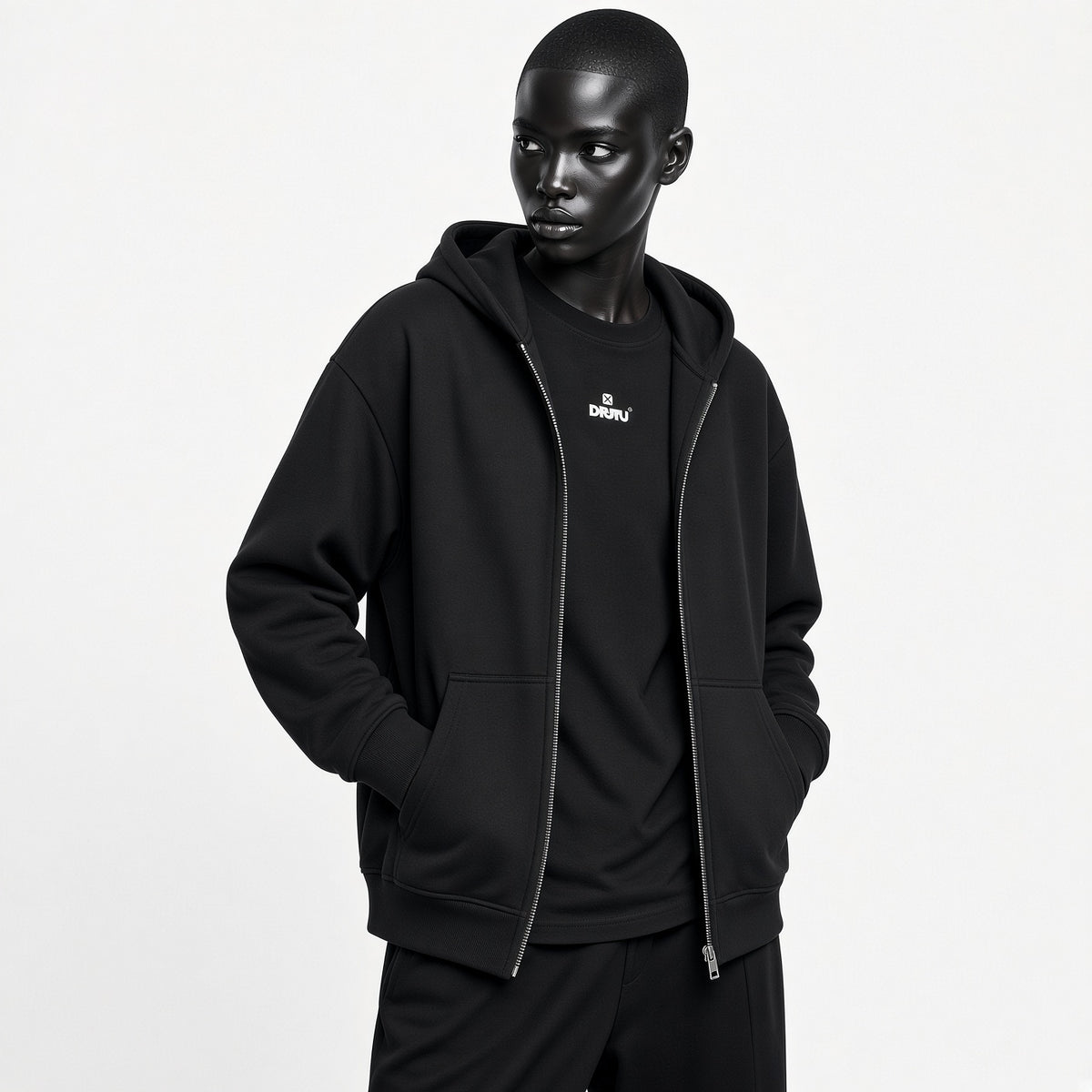 Boxy Zip Hoodie Drav